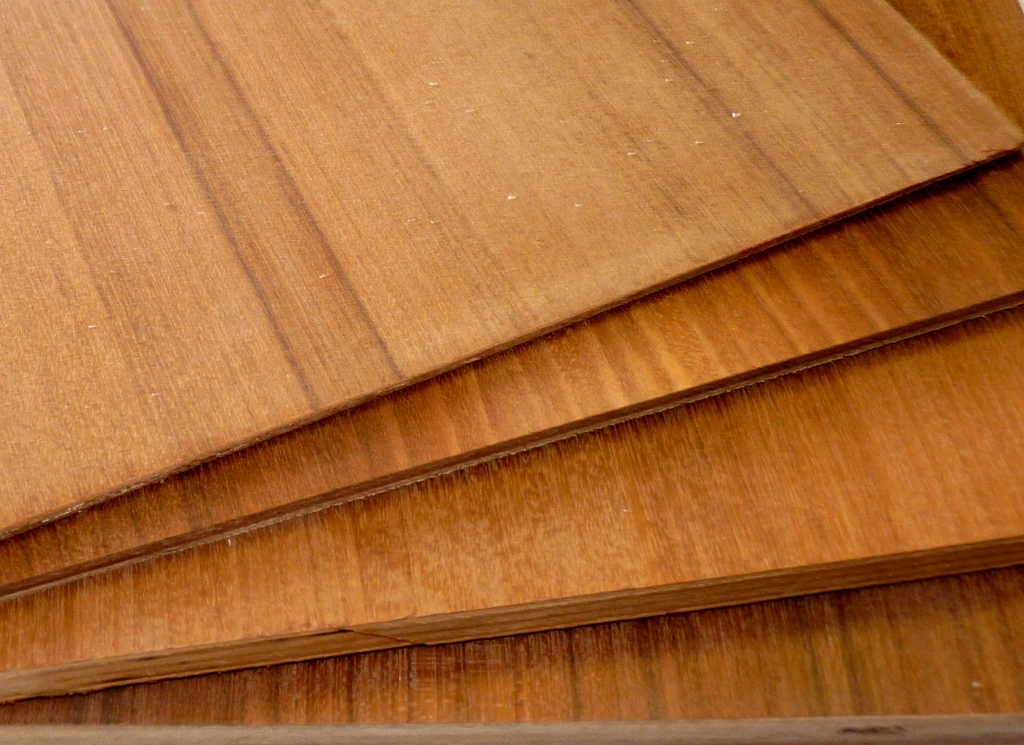 Teak Veneer Plywood Full Sheets -- 4' x 8' -- Shipped Whole Via Truck