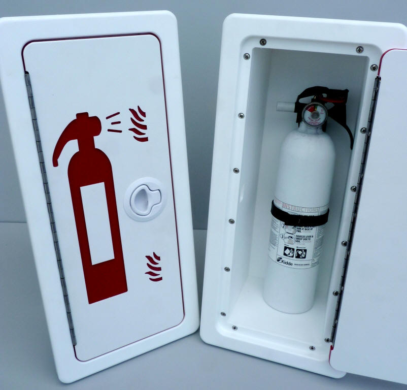 fire extinguisher box with with extinguisher
