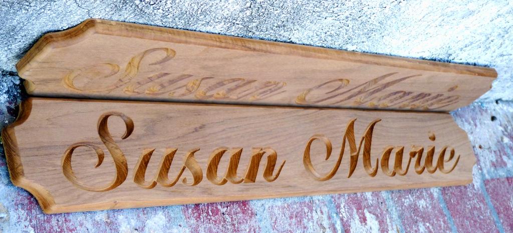 SUSAN MARIE custom nameboard