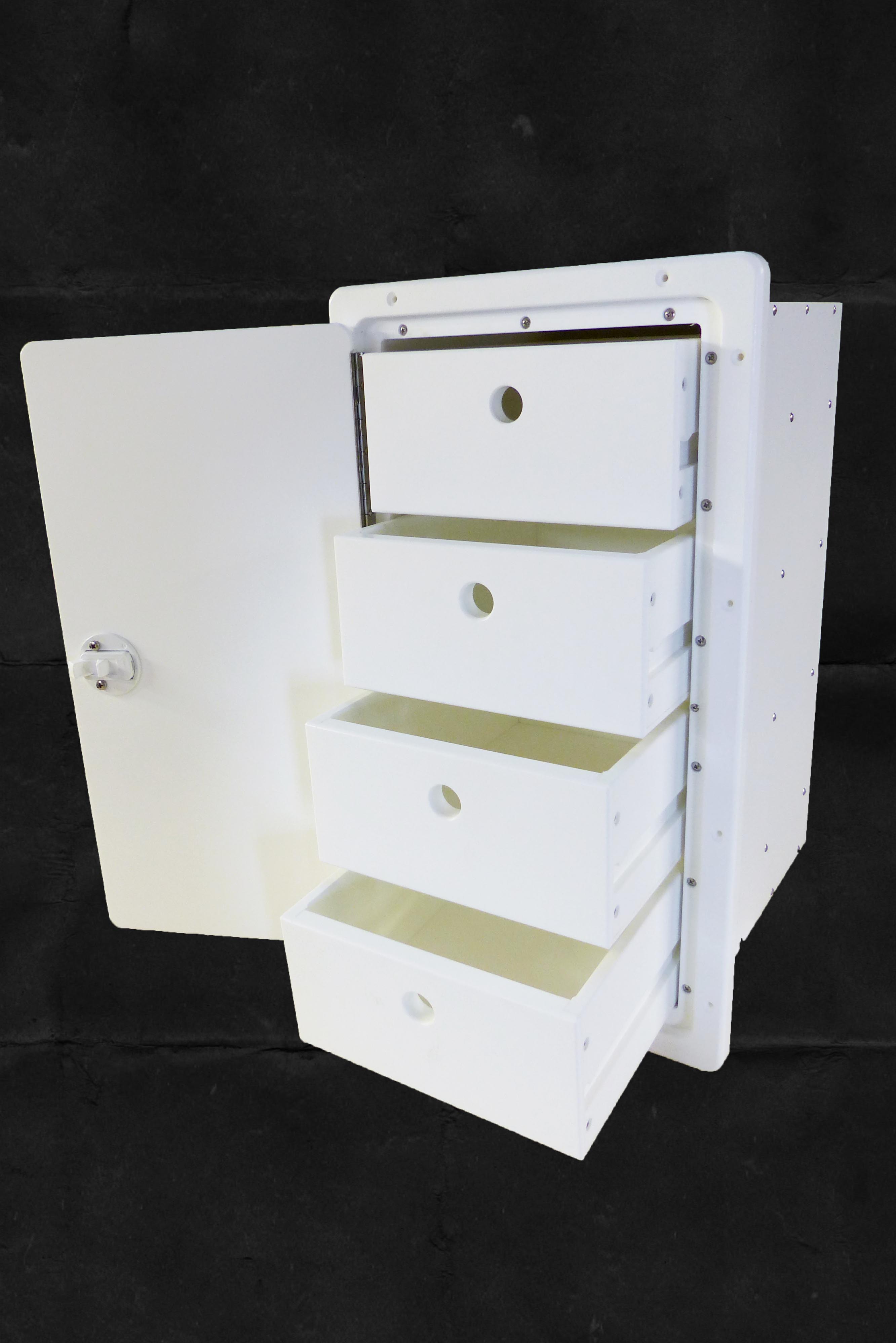 4 Drawer Tackle Center With Door -- $880 – Measures 24H x 13.375W x  14.25D