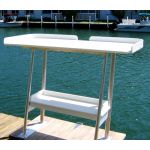 Standard full-fize fish cleaning table with optional storage shelf